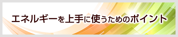 エネルギーを上手に使うためのポイント